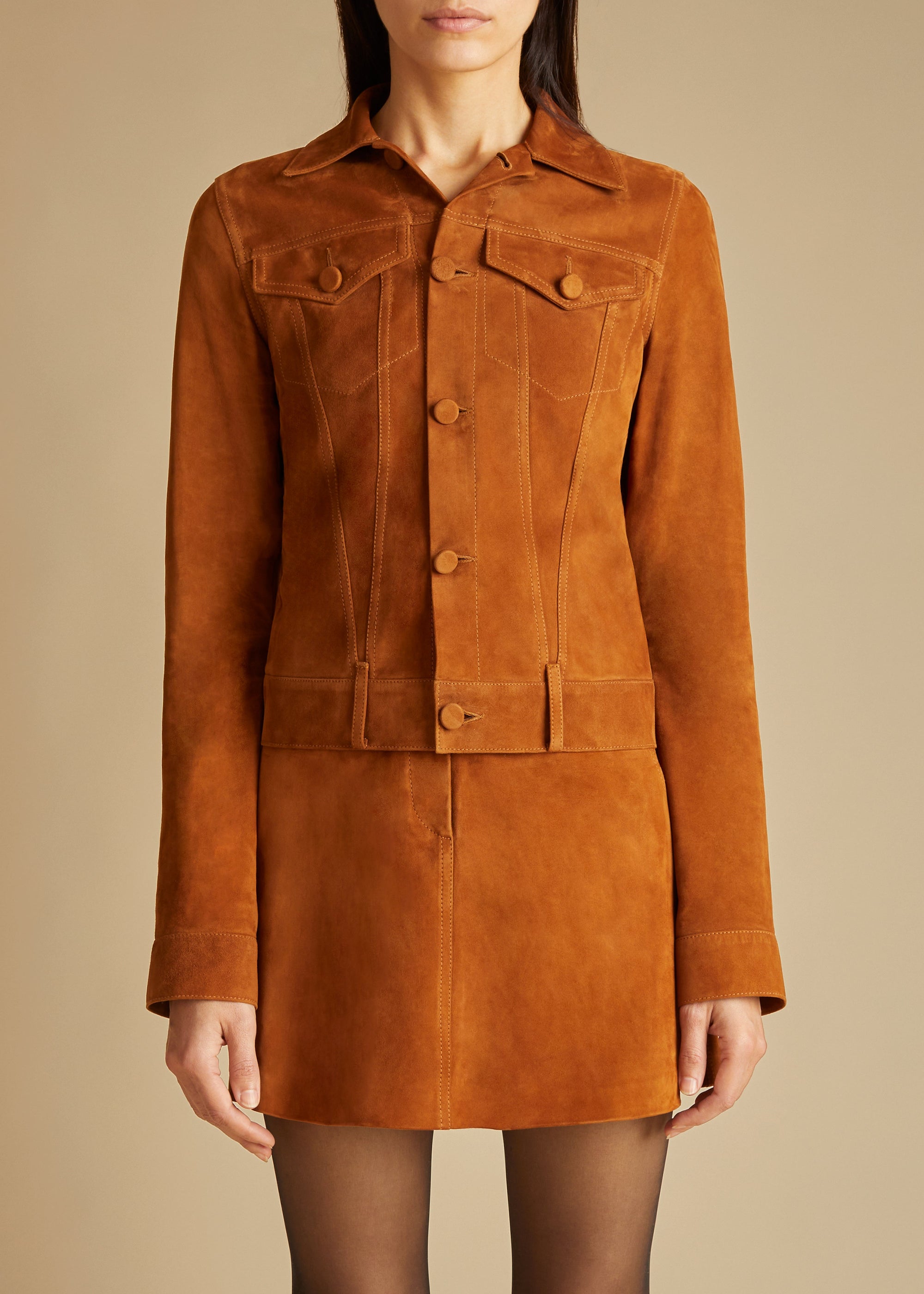 Veste Richard en cuir - Chestnut