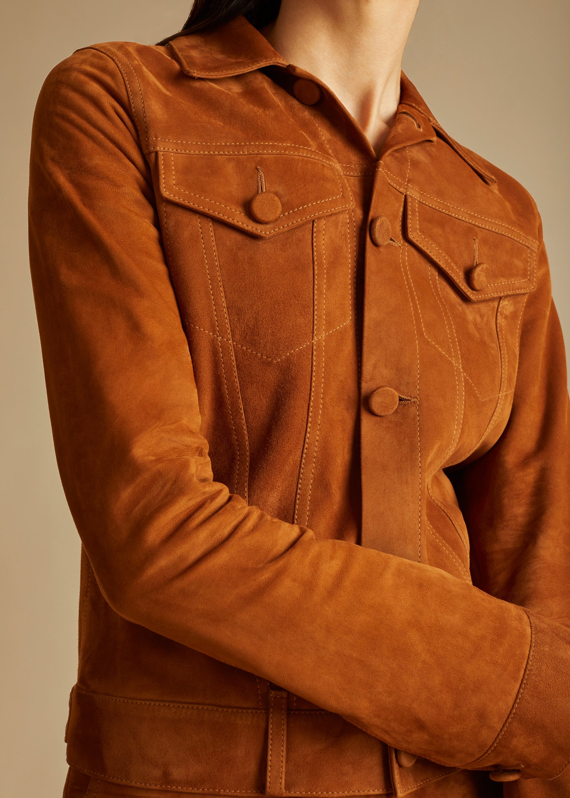 Veste Richard en cuir - Chestnut