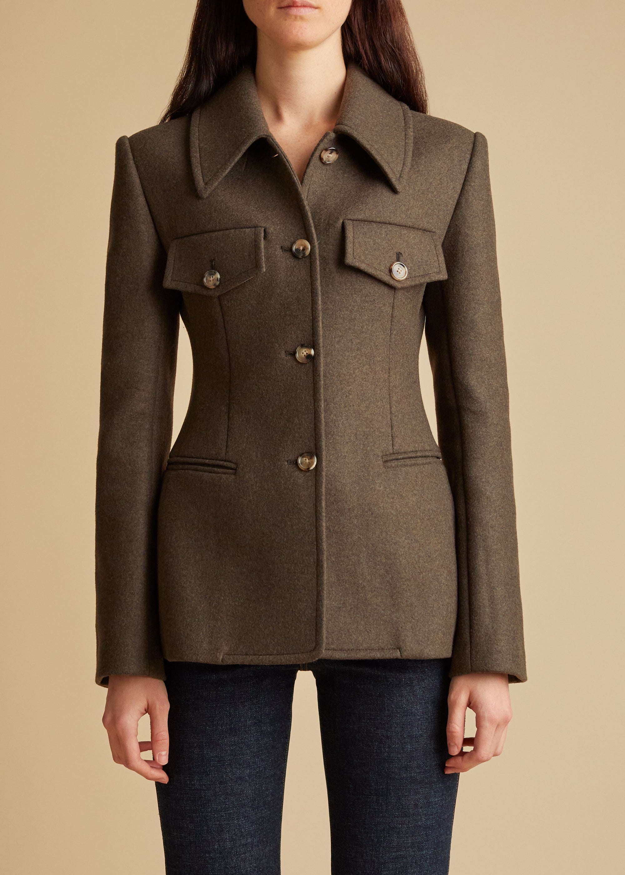 Veste Turley en laine - Army Melange