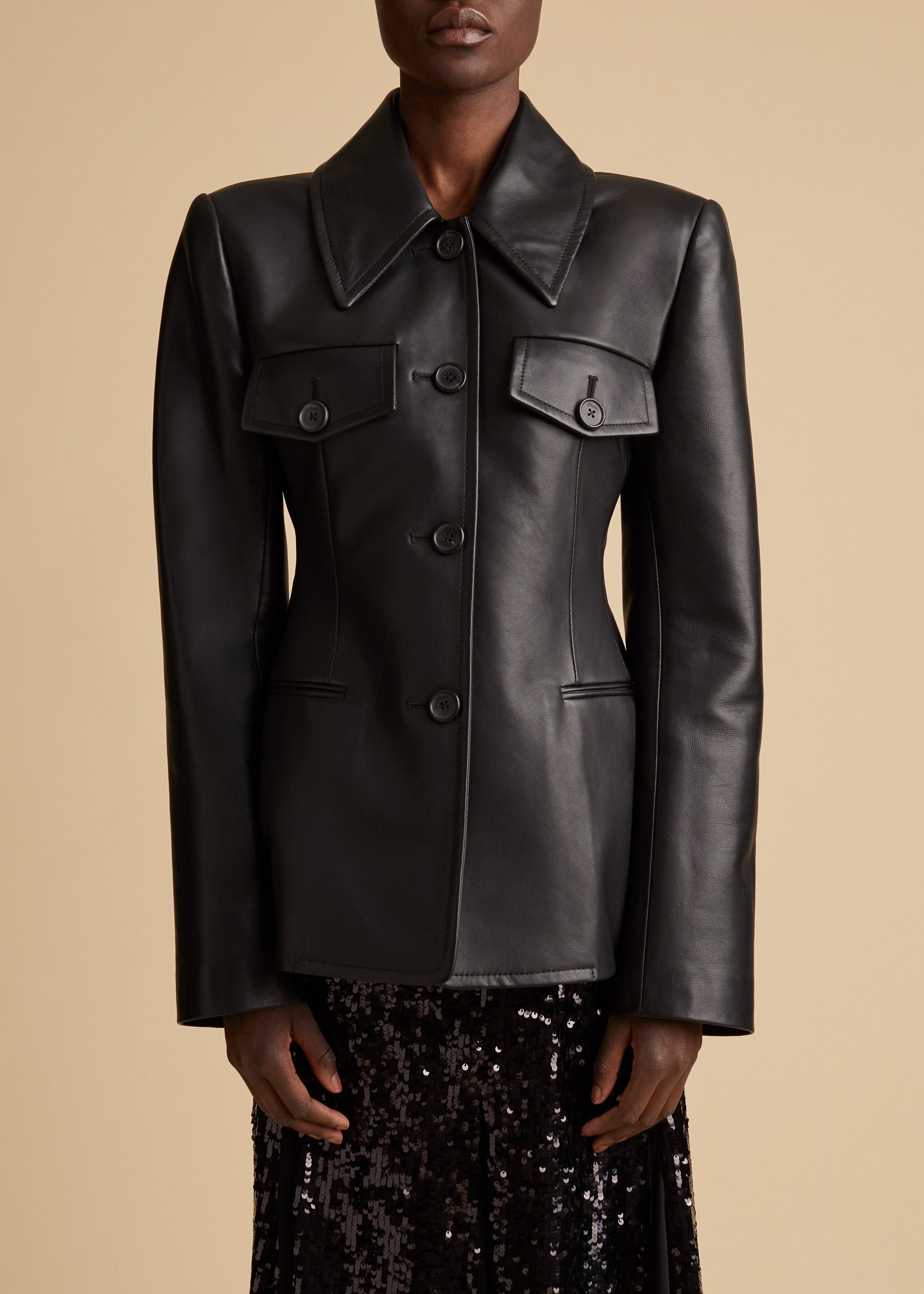 Veste Turley en cuir - Black