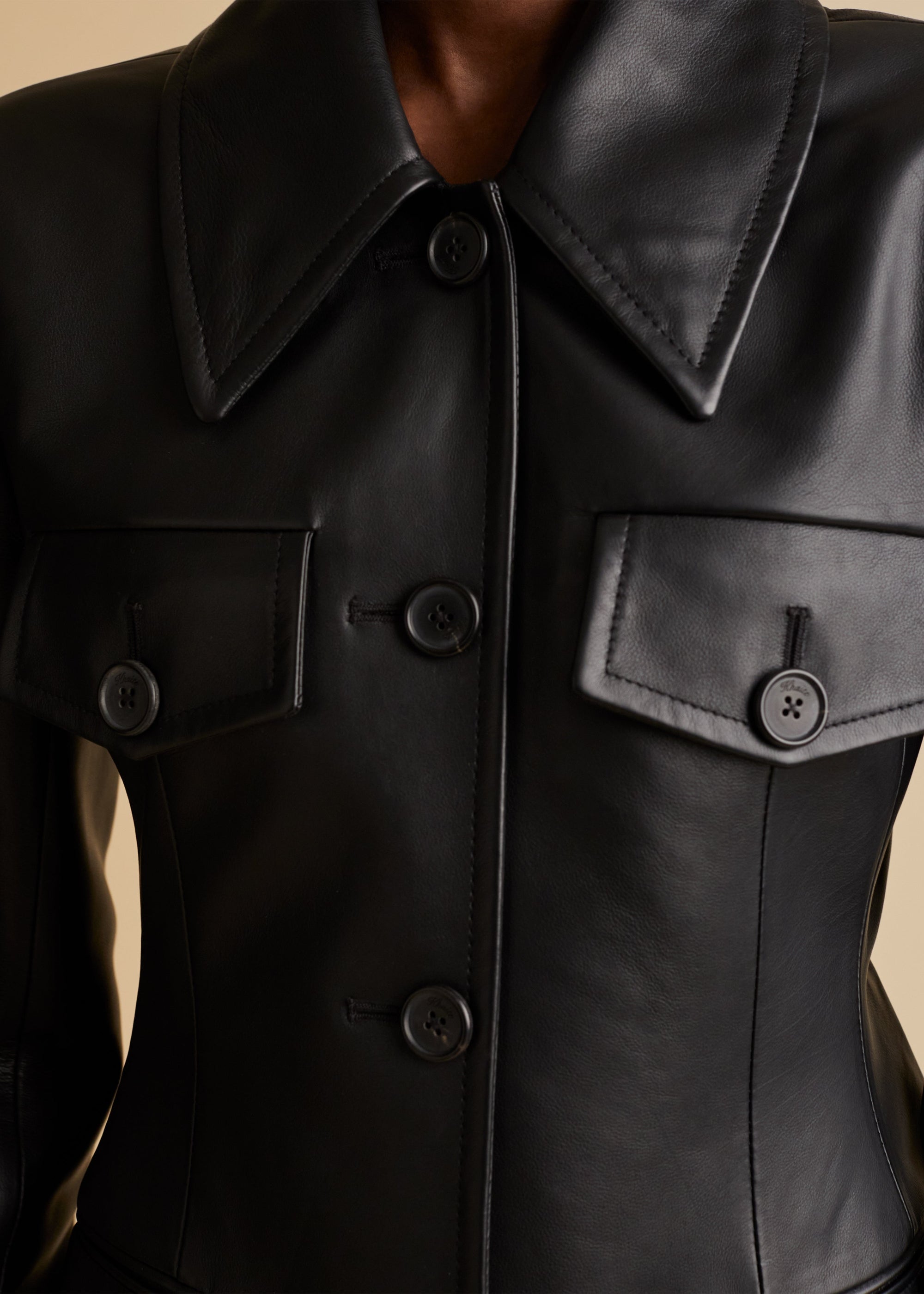 Veste Turley en cuir - Black