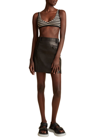 Bralette Umbra en cachemire - Black & Custard Stripe