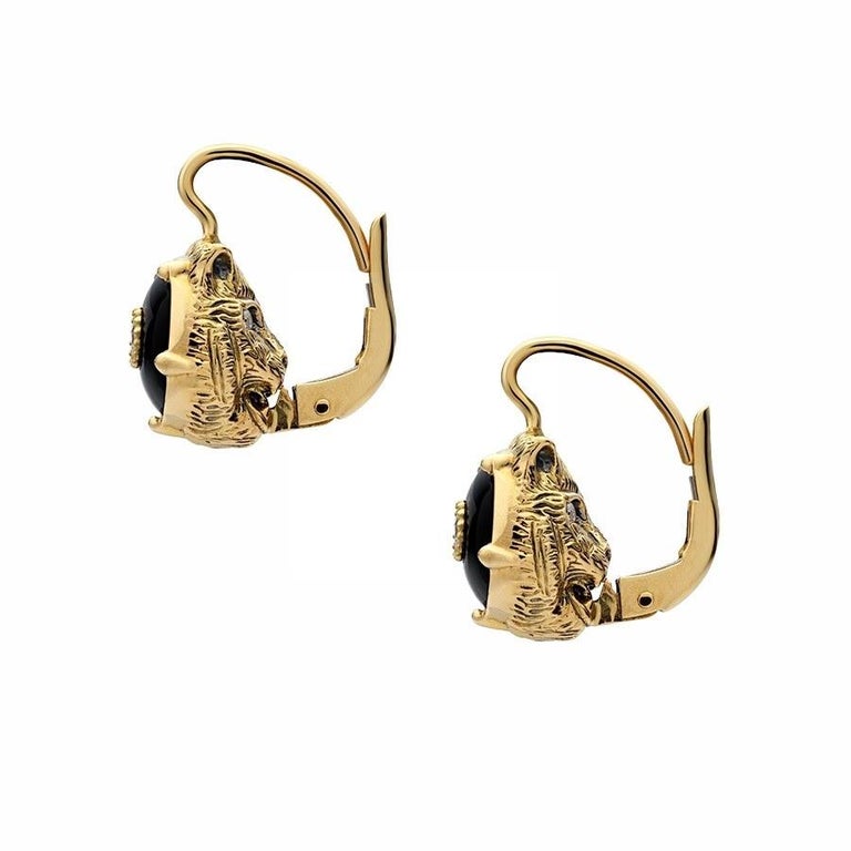 Boucles d'oreilles Le Marche Des Merveilles en or jaune 18K & Diamants et Onyx - Black