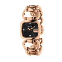 ZNO STOCK Montre à quartz G-Gucci Small en or rose PVD & Diamants - Black
