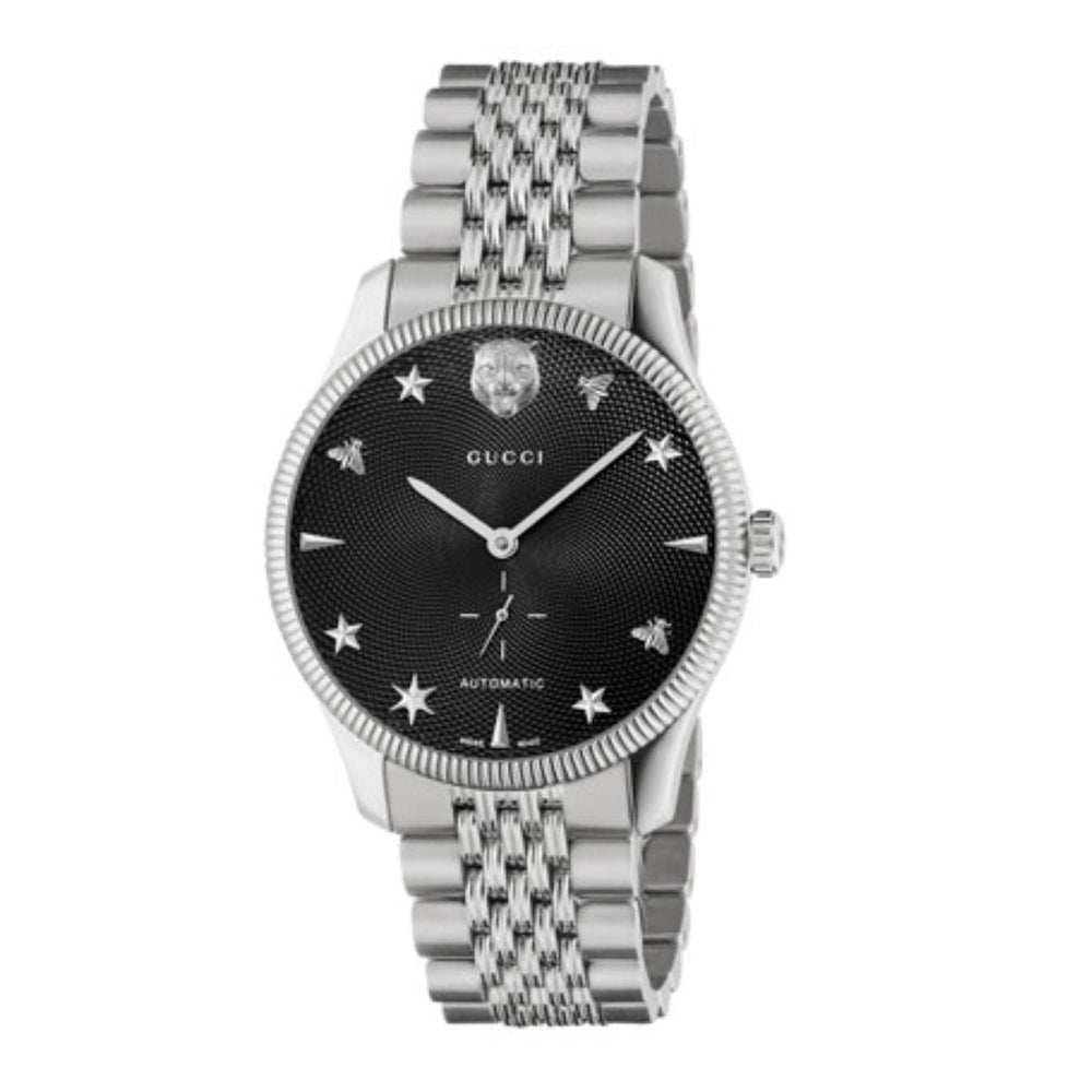 Montre automatique G-Timeless à index stars en acier - Black