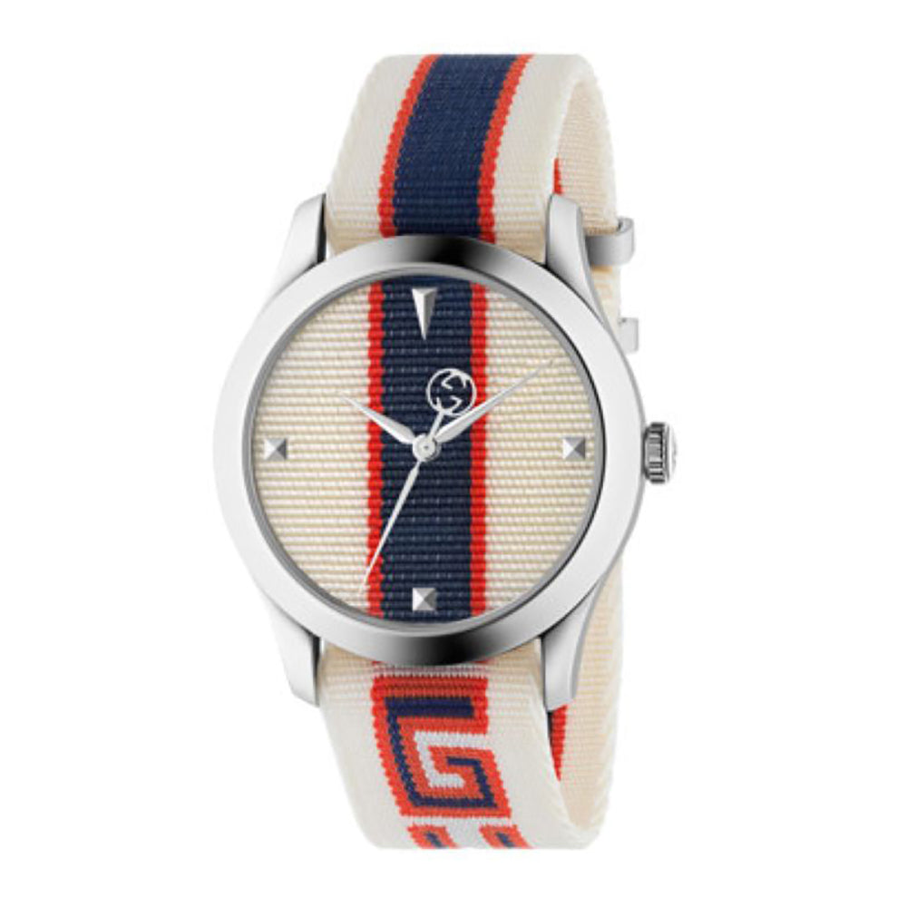 Montre à quartz G-Timeless bicolore en acier - White, Red & Blue