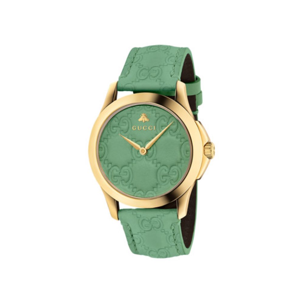 ZNO STOCK Montre à quartz G-Timeless en or jaune PVD - Soft Green