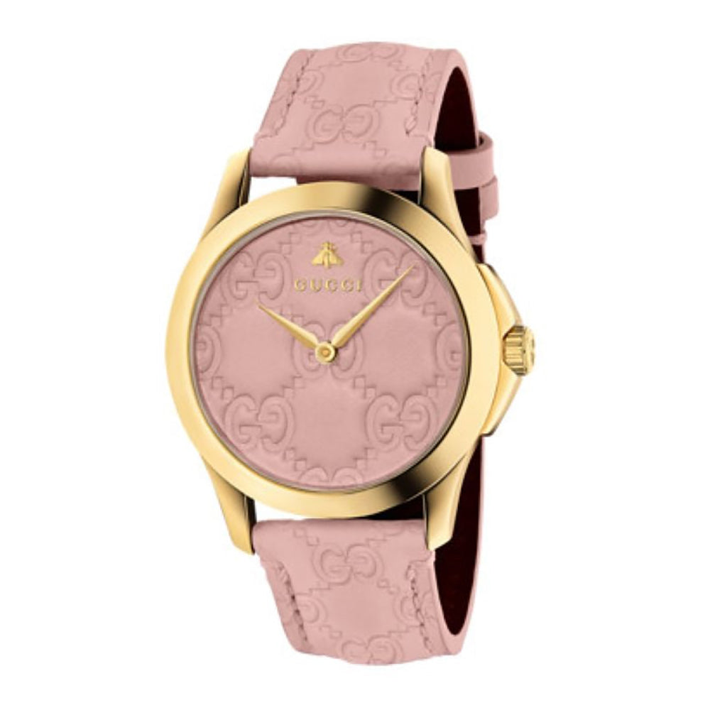 Montre à quartz G-Timeless monogramme en plaqué or - Pastel Pink