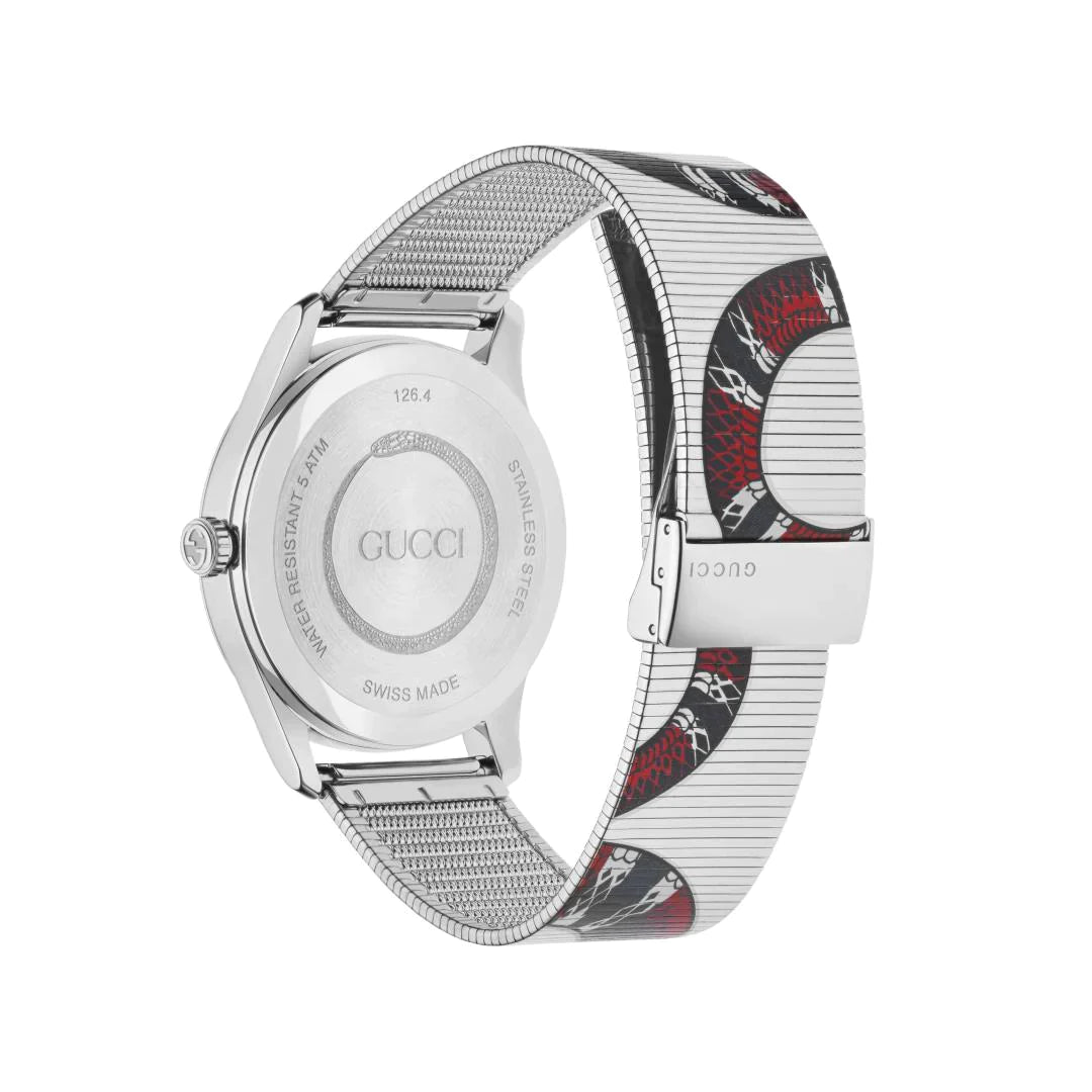 Montre à quartz G-Timeless à motif serpent en acier - Silver & Snake