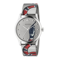 Montre à quartz G-Timeless à motif serpent en acier - Silver & Snake