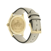 Montre à quartz G-Timeless Bee en plaqué or - Mystic white