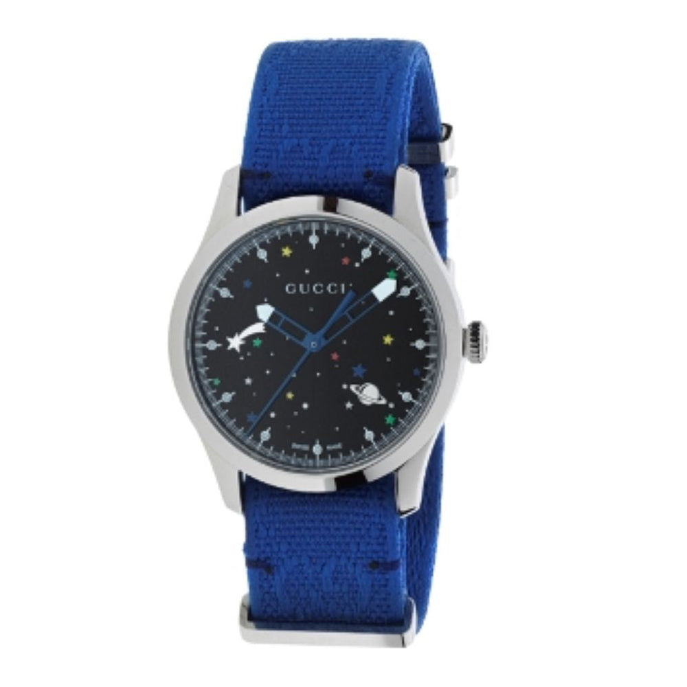Montre à quartz G-Timeless à motif galaxy en acier - Black & Stars
