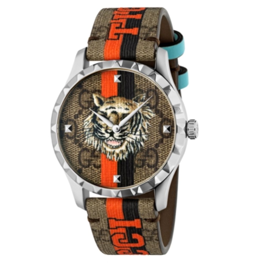 ZNO STOCK Montre à quartz G-Timeless Tiger en acier - Orange & Black