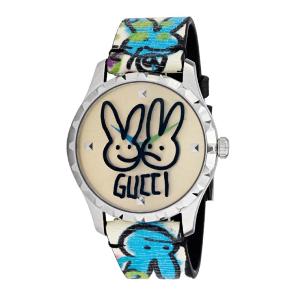 Montre à quartz G-Timeless à motif lapin en acier - Blue