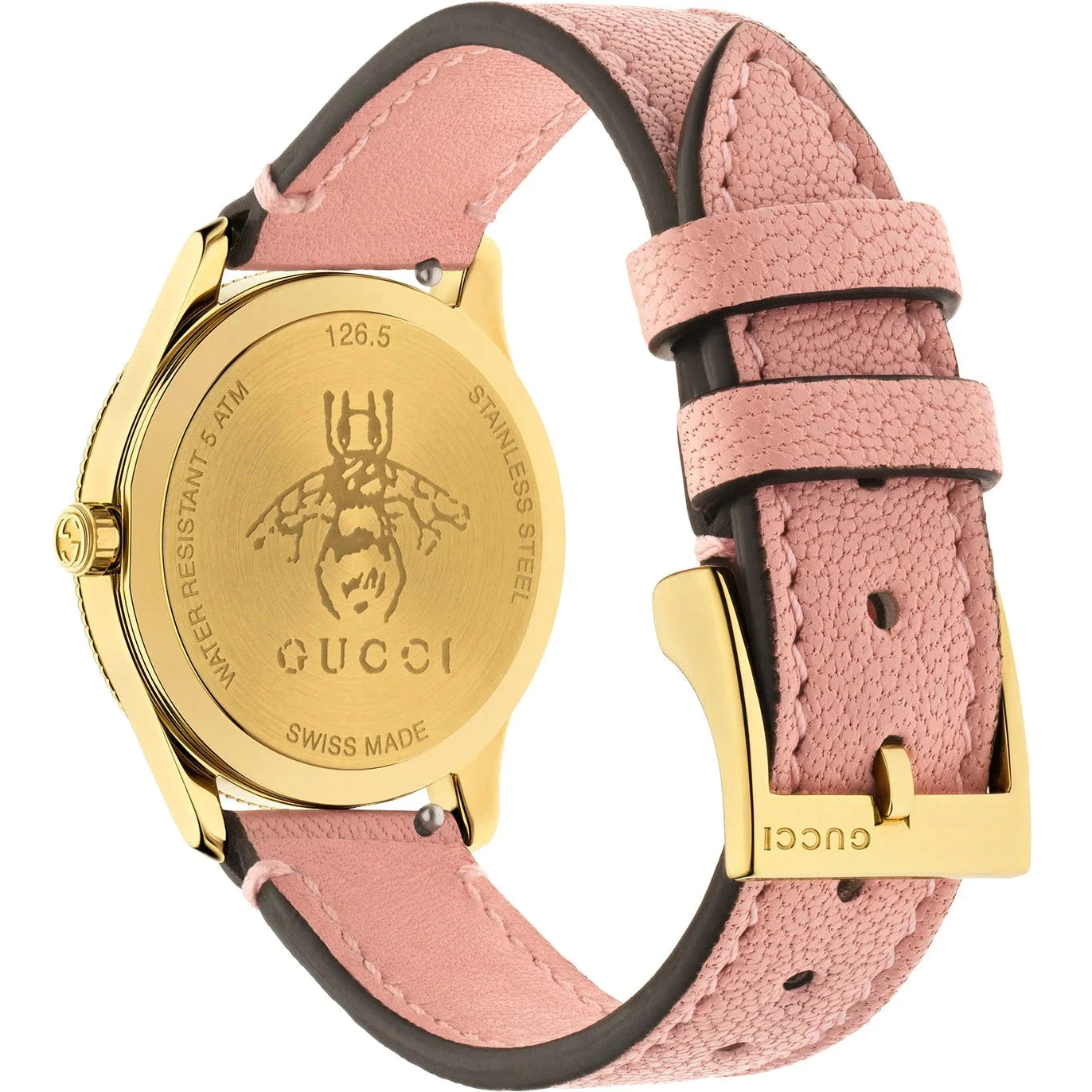 Montre à quartz G-Timeless Small Bee en plaqué or - Pink