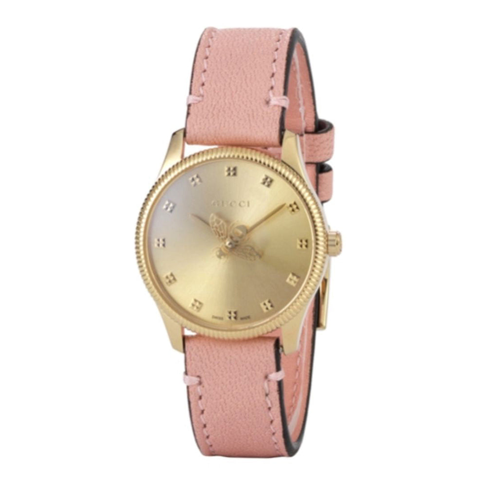 Montre à quartz G-Timeless Small Bee en plaqué or - Pink