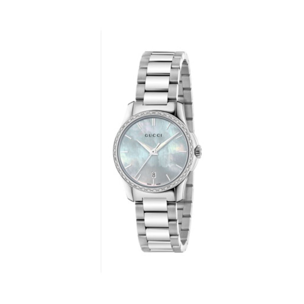 ZNO STOCK Montre à quartz G-Timeless en acier & Nacre & Diamants - White