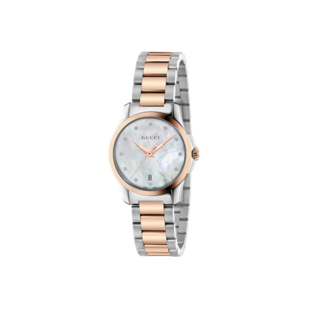 ZNO STOCK Montre à quartz G-Timeless en acier & or rose PVD & Nacre - White