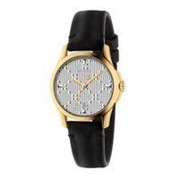 Montre à quartz G-Timeless Small quadrillée en plaqué or - Black
