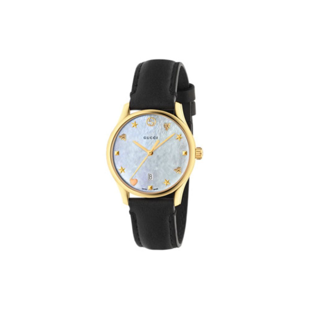 ZNO STOCK Montre à quartz G-Timeless en or jaune PVD & Nacre - White