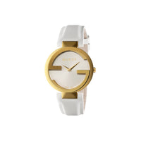 ZNO STOCK Montre à quartz Interlocking en or jaune PVD - White