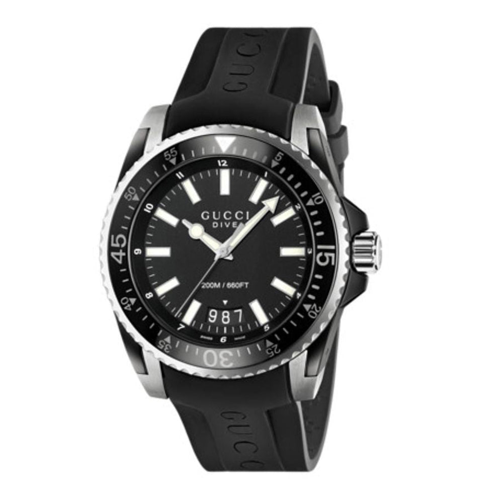 Montre à quartz Gucci Dive caoutchouc & acier - Full Black