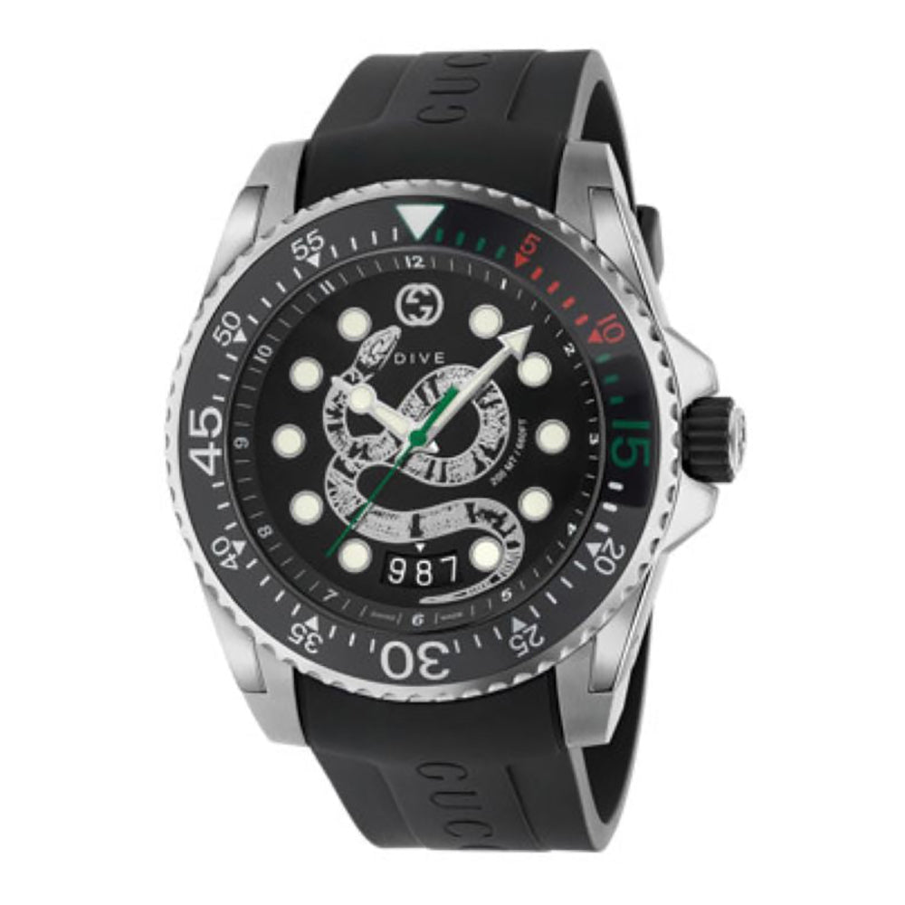 Montre à quartz Gucci Dive Snake en acier - Black Snake