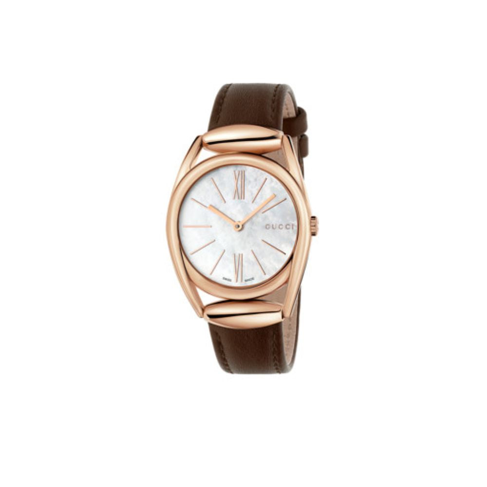 ZNO STOCK Montre à quartz Horsebit Restyled en or rose PVD & Nacre - White