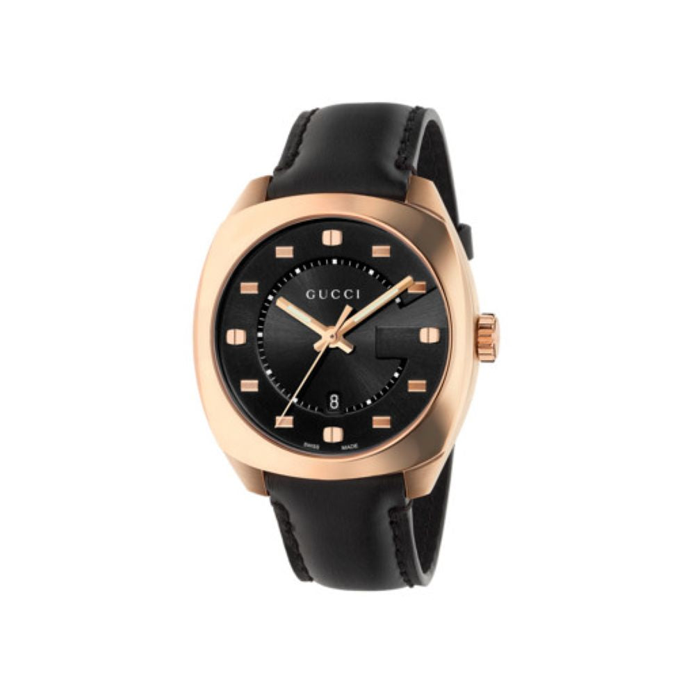 ZNO STOCK Montre à quartz 2570 Large en or rose plaqué 18K - Black