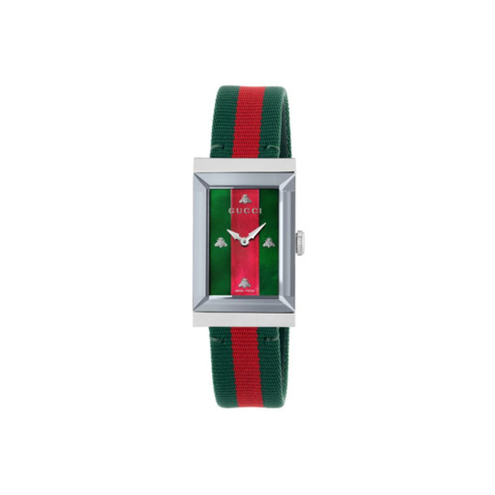ZNO STOCK Montre à quartz New G-Frame en acier & Nacre - Green & Red