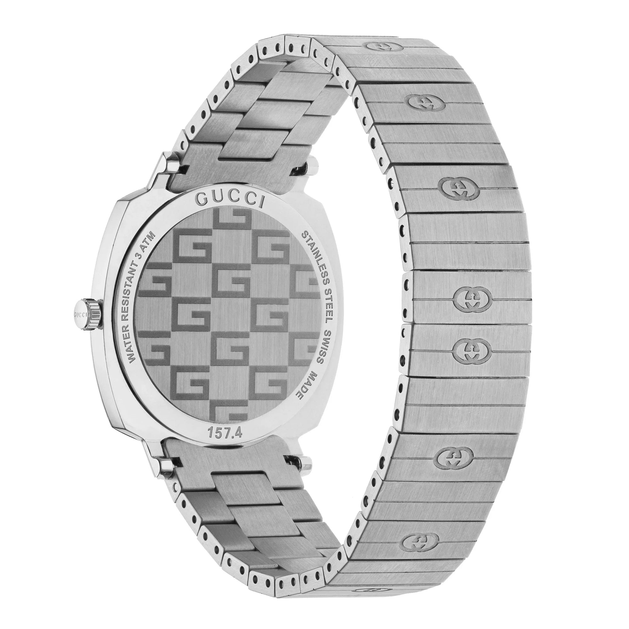 Montre à quartz Grip 35 mm en acier - White