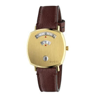 Montre à quartz Grip 35 mm en plaqué or - White & Bordeaux