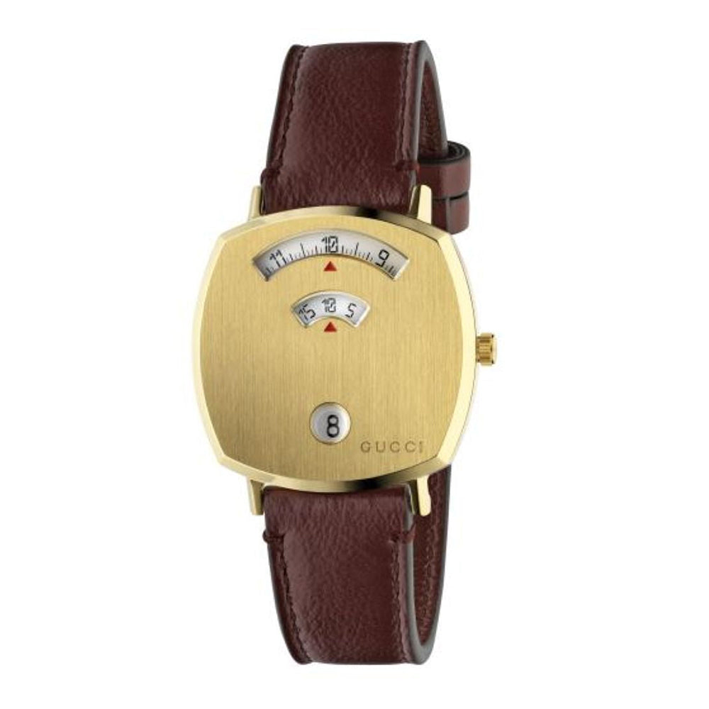 Montre à quartz Grip 35 mm en plaqué or - White & Bordeaux