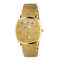 Montre à quartz Grip 38 mm en plaqué or - White