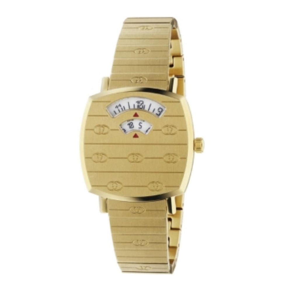 Montre à quartz Grip 27 mm en plaqué or - White