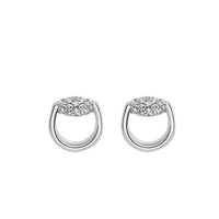 Boucles d'oreilles Horsebit en or blanc 18K & Diamants - White