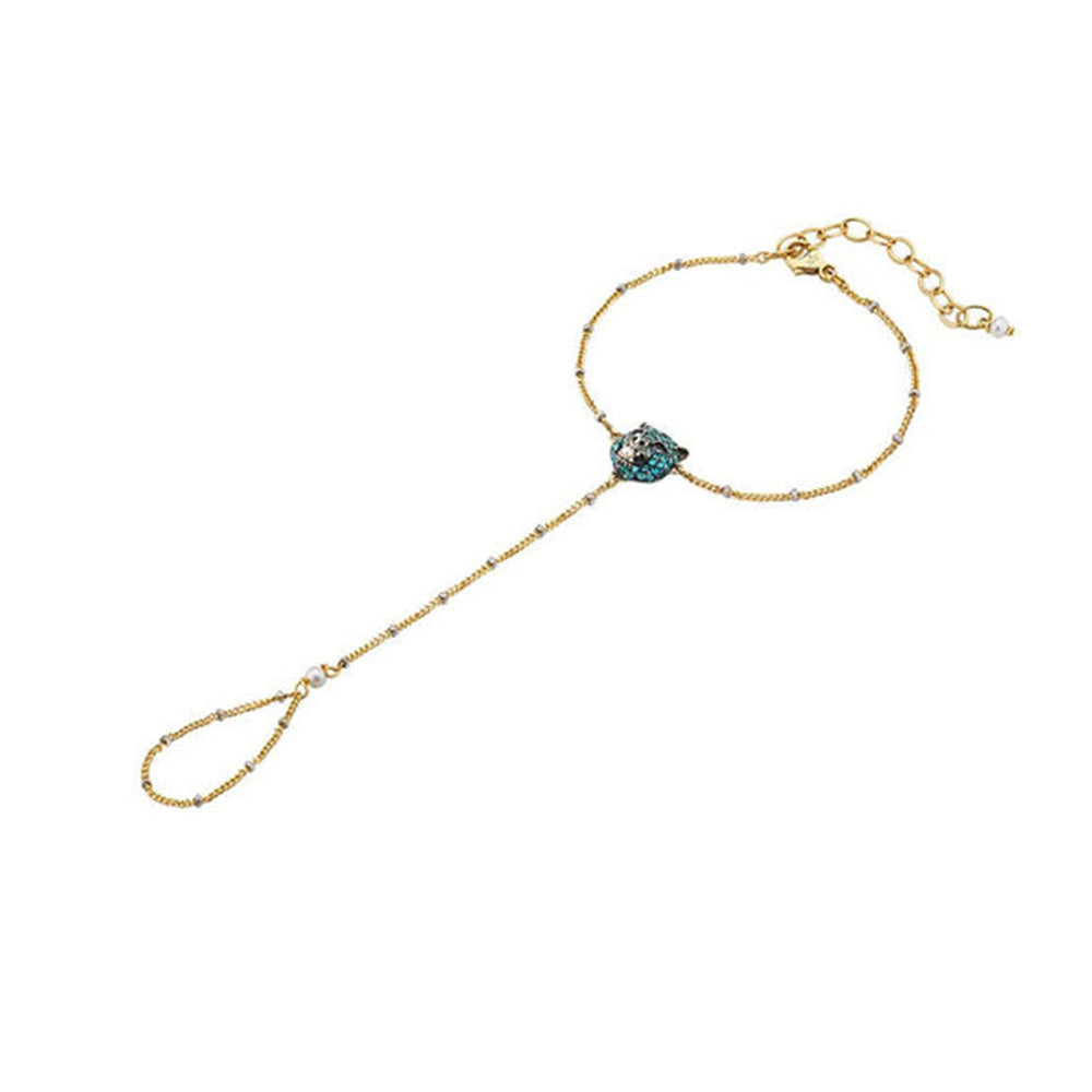 Bracelet Le Marche Des Merveilles en or jaune 18K & Nacre, Topaze et Spinel - White