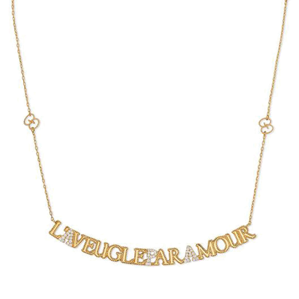Collier Aveugle Amour en or jaune 18K & Diamants - Yellow