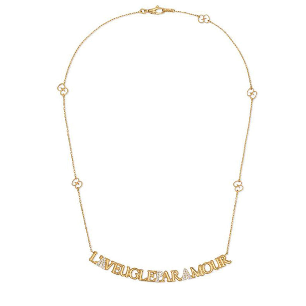 Collier Aveugle Amour en or jaune 18K & Diamants - Yellow