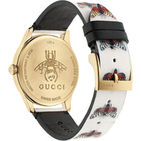 Montre à quartz G-Timeless Butterfly en plaqué or - White & Bee