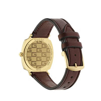 Montre à quartz Grip 35 mm en plaqué or - White & Bordeaux
