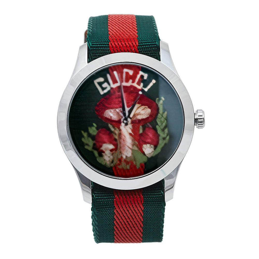 Montre à quartz G-Timeless à motif champignon en acier - Bee & Red