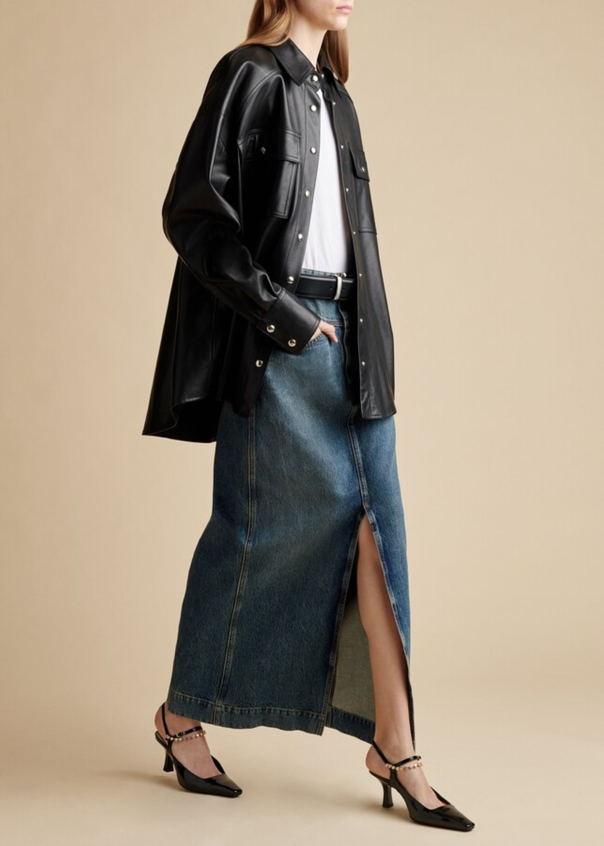 Top Bea en cuir - Black
