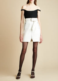 Jupe Luana en cuir - White