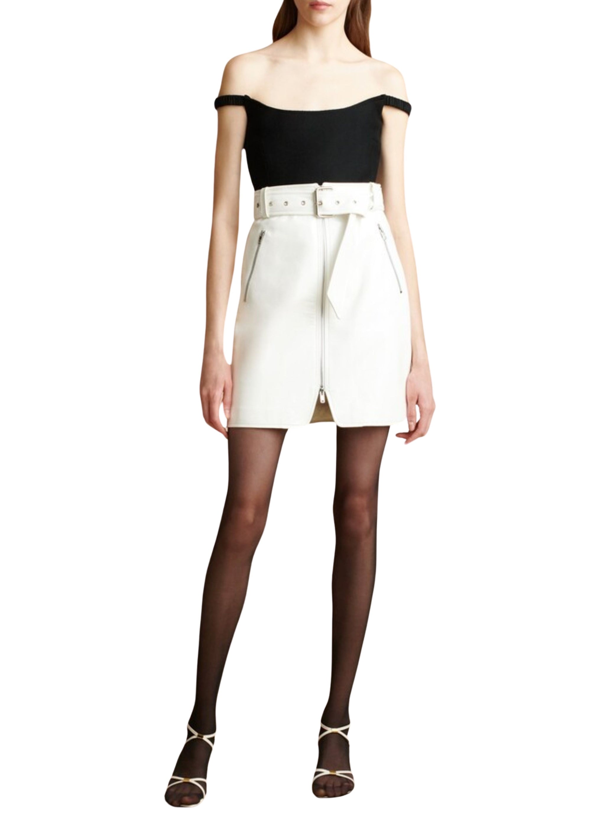 Jupe Luana en cuir - White