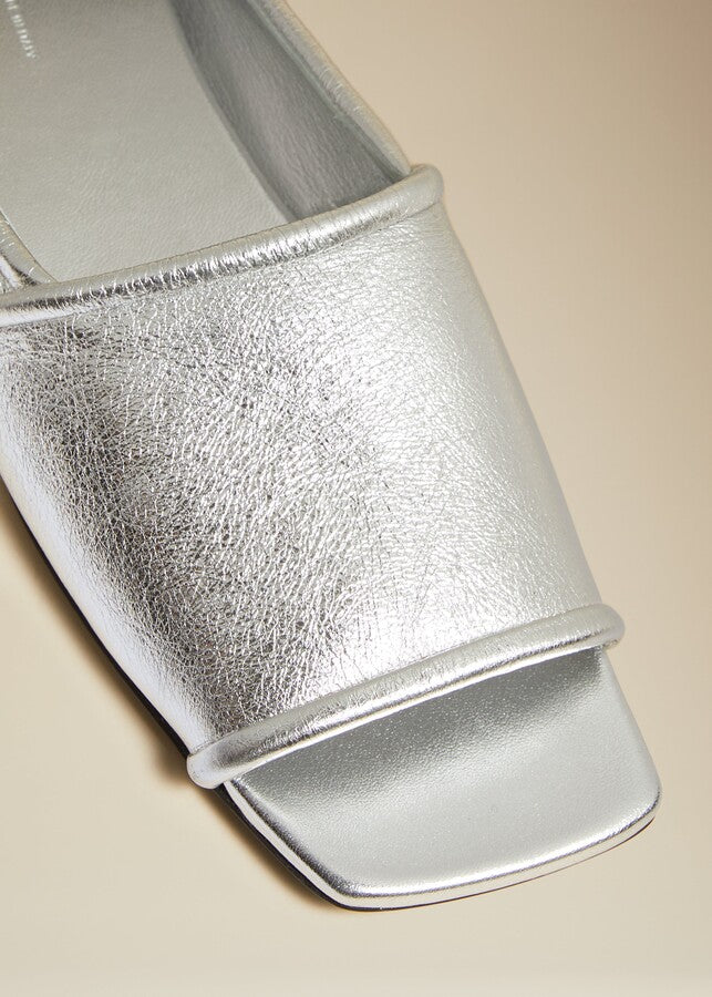 Sandales plates Stagg en cuir - Silver