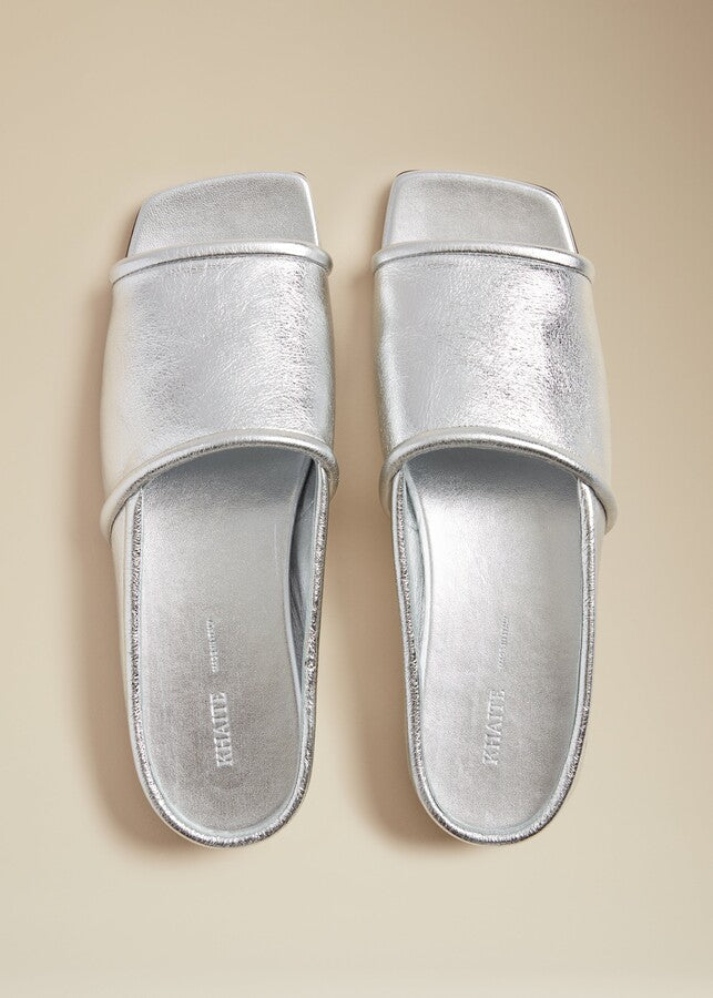 Sandales plates Stagg en cuir - Silver