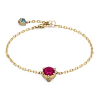 Bracelet Le Marche Des Merveilles en or jaune 18K & Tourmaline, Acquamarine et Diamants - Multicolor