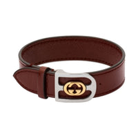 Bracelet Interlocked G en or jaune 18K - Bordeaux