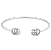 ZNO STOCK Bracelet Running G Cuff en or blanc 18K & Diamants - White